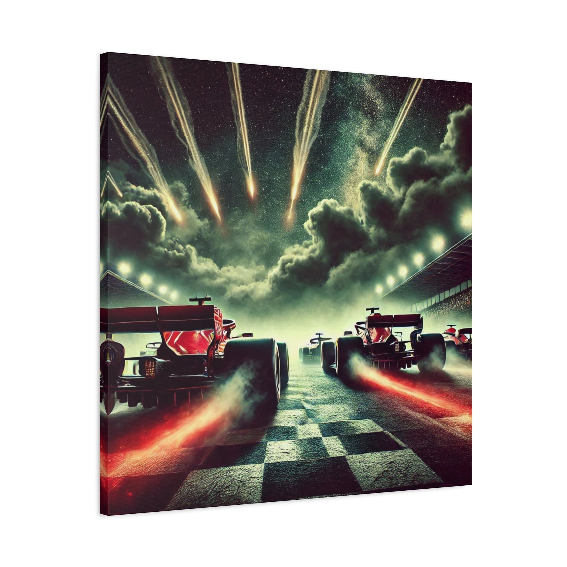 🏁 Meteor Rush Canvas Print – Formula 1 Racing Under Stars | Motorsport Wall Art - BTS Canvas