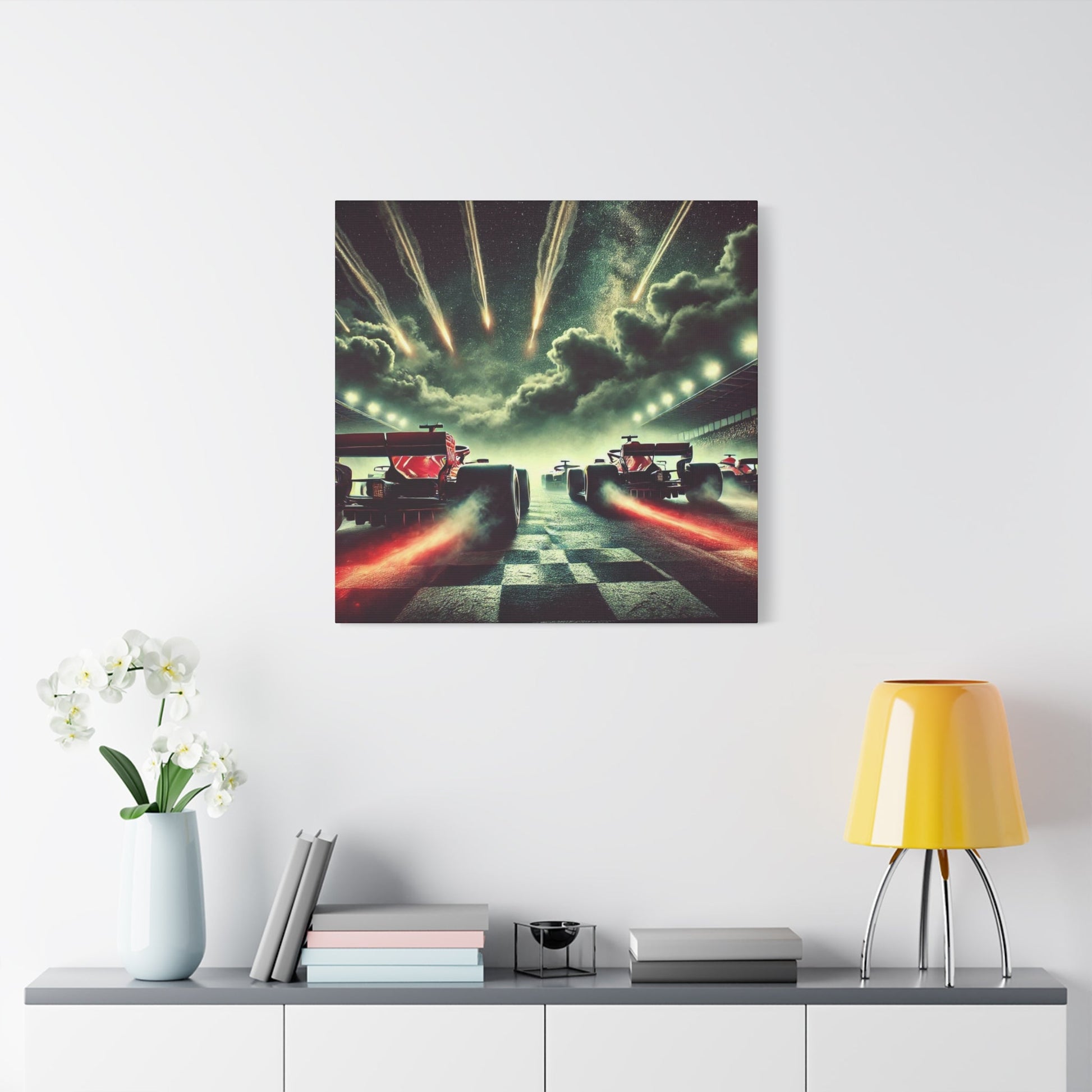 🏁 Meteor Rush Canvas Print – Formula 1 Racing Under Stars | Motorsport Wall Art - BTS Canvas