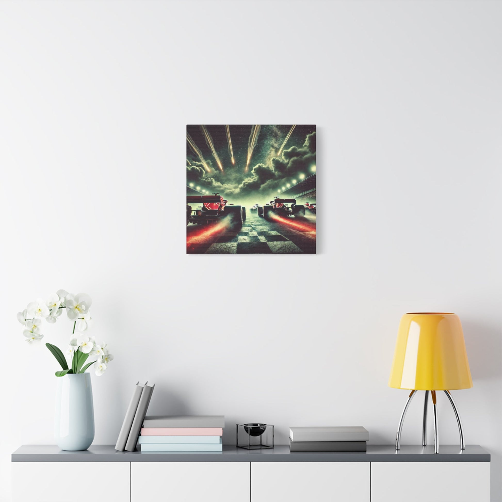 🏁 Meteor Rush Canvas Print – Formula 1 Racing Under Stars | Motorsport Wall Art - BTS Canvas