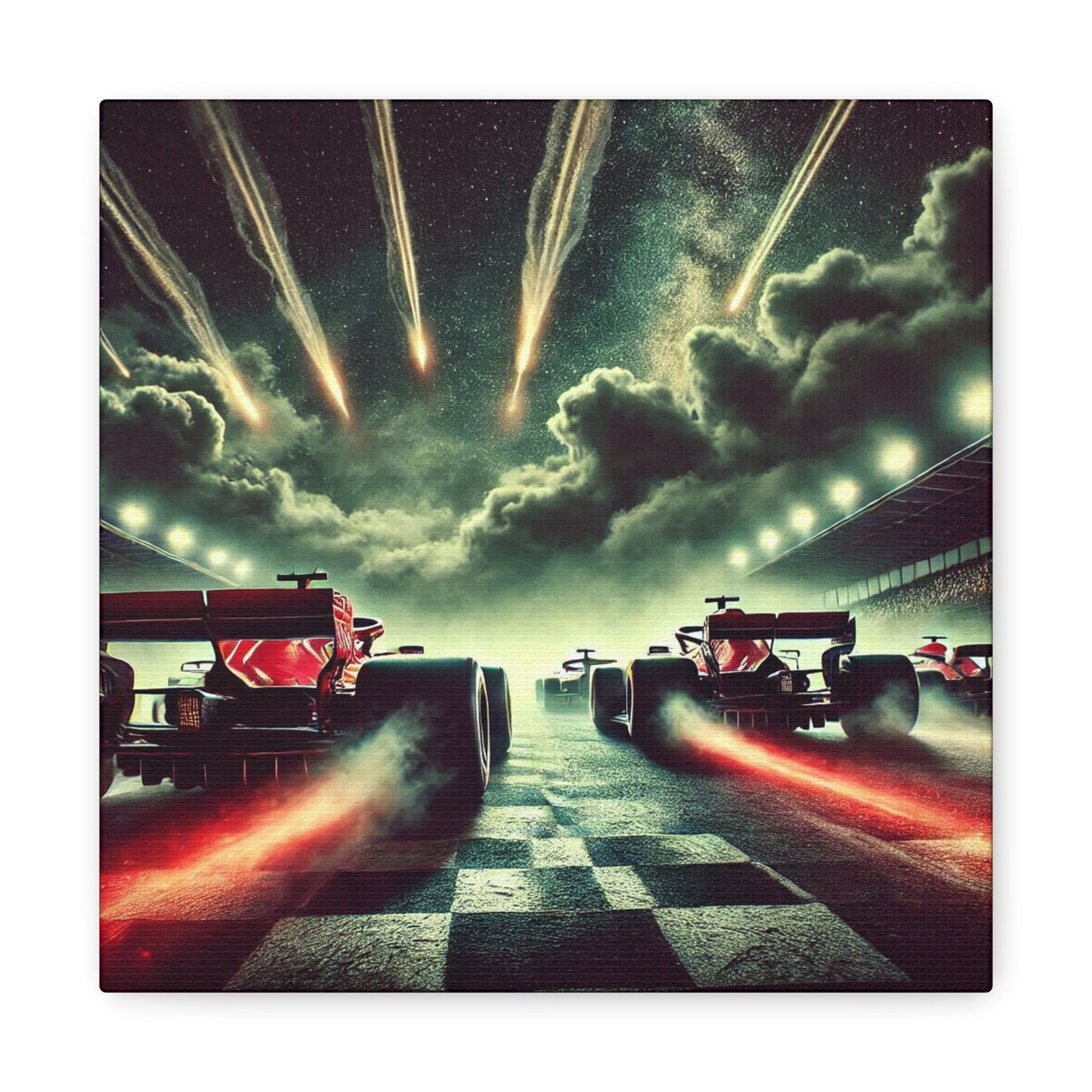 🏁 Meteor Rush Canvas Print – Formula 1 Racing Under Stars | Motorsport Wall Art - BTS Canvas