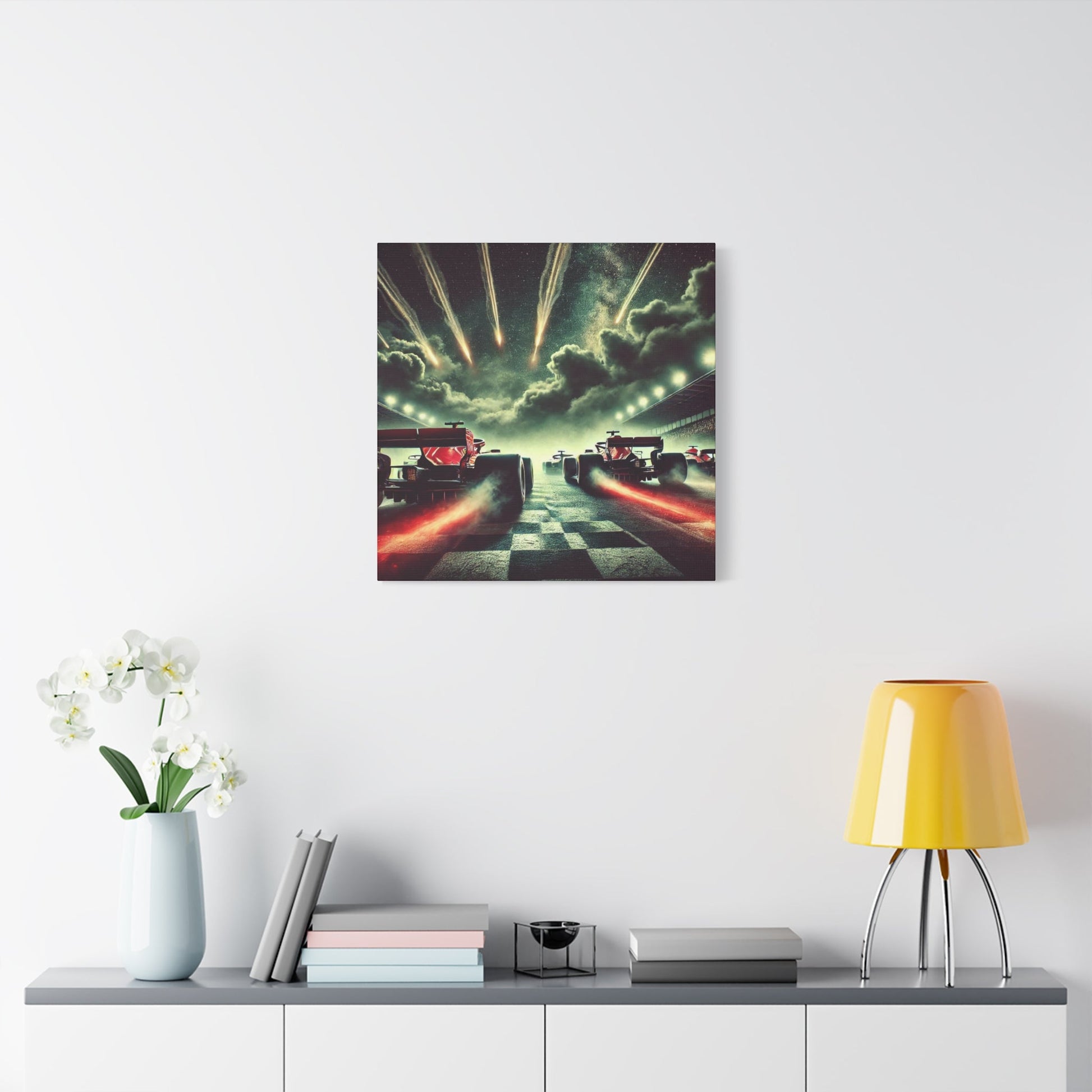 🏁 Meteor Rush Canvas Print – Formula 1 Racing Under Stars | Motorsport Wall Art - BTS Canvas