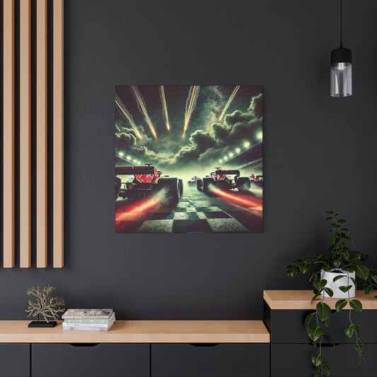 🏁 Meteor Rush Canvas Print – Formula 1 Racing Under Stars | Motorsport Wall Art - BTS Canvas