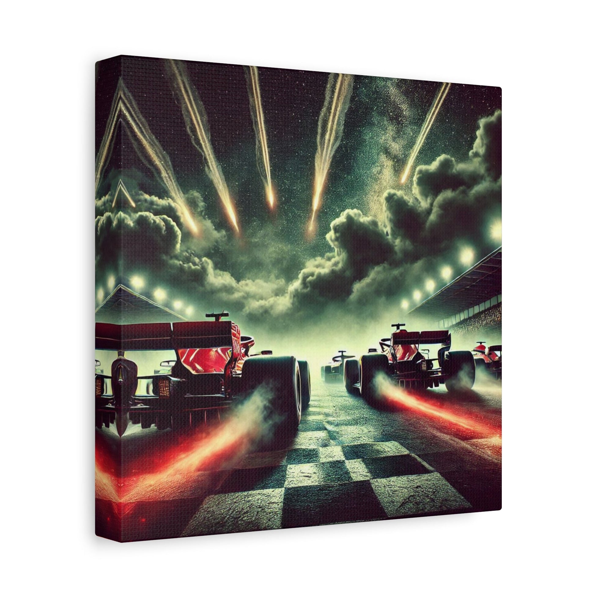 🏁 Meteor Rush Canvas Print – Formula 1 Racing Under Stars | Motorsport Wall Art - BTS Canvas