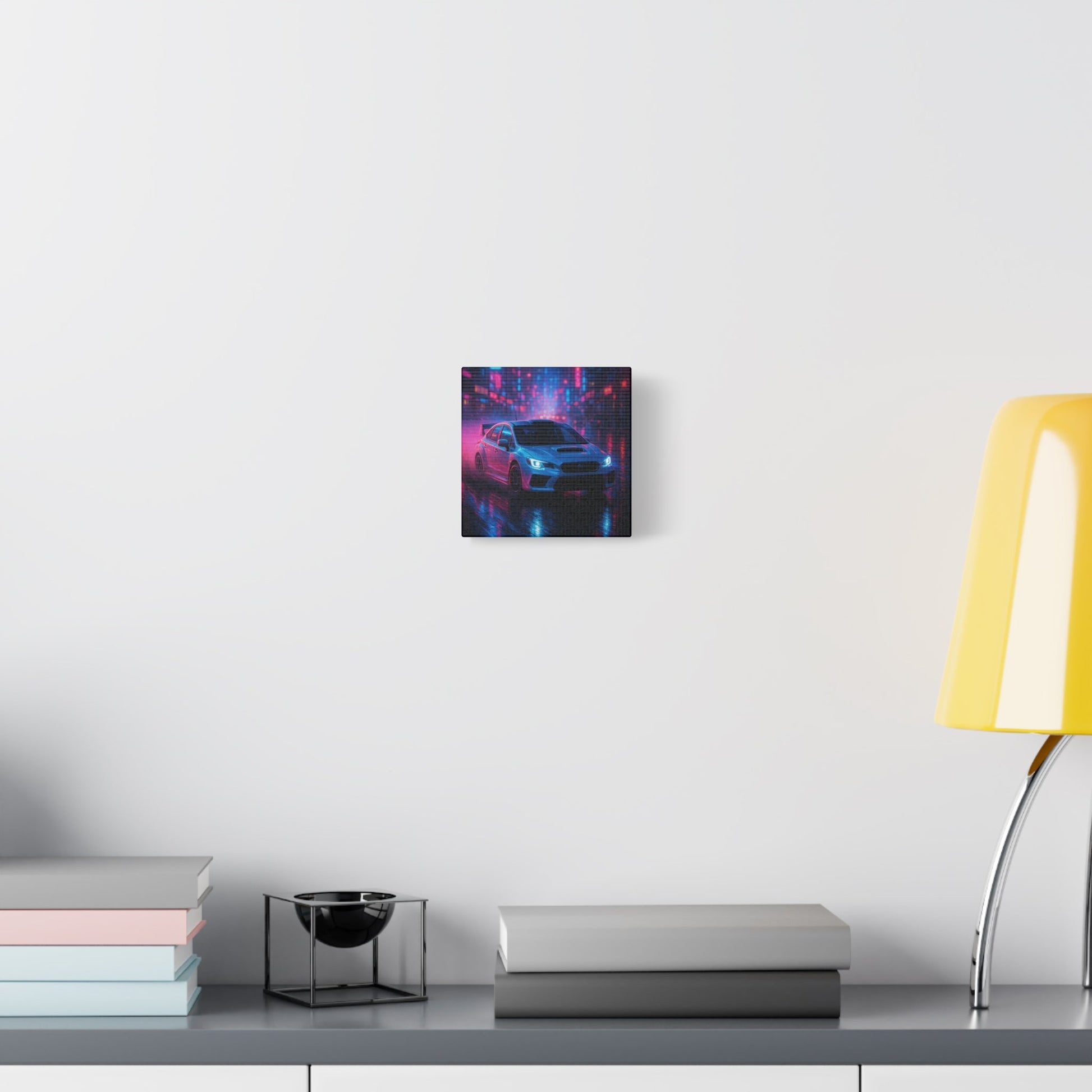 Neon Drift Canvas Print – Subaru WRX STI Urban Racing Art | Night City Wall Decor - BTS Canvas