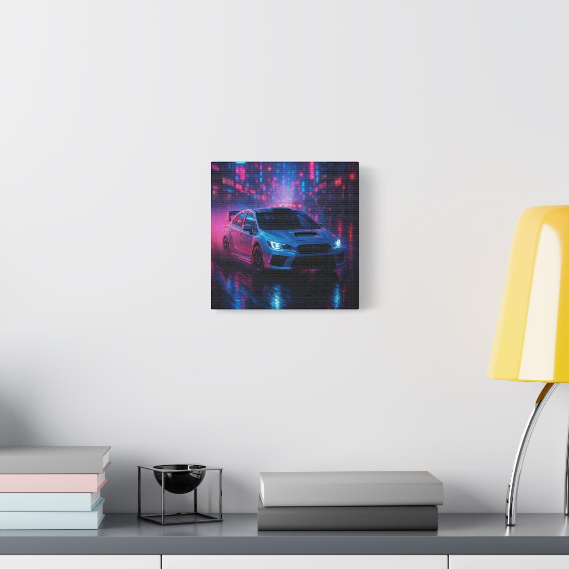 Neon Drift Canvas Print – Subaru WRX STI Urban Racing Art | Night City Wall Decor - BTS Canvas