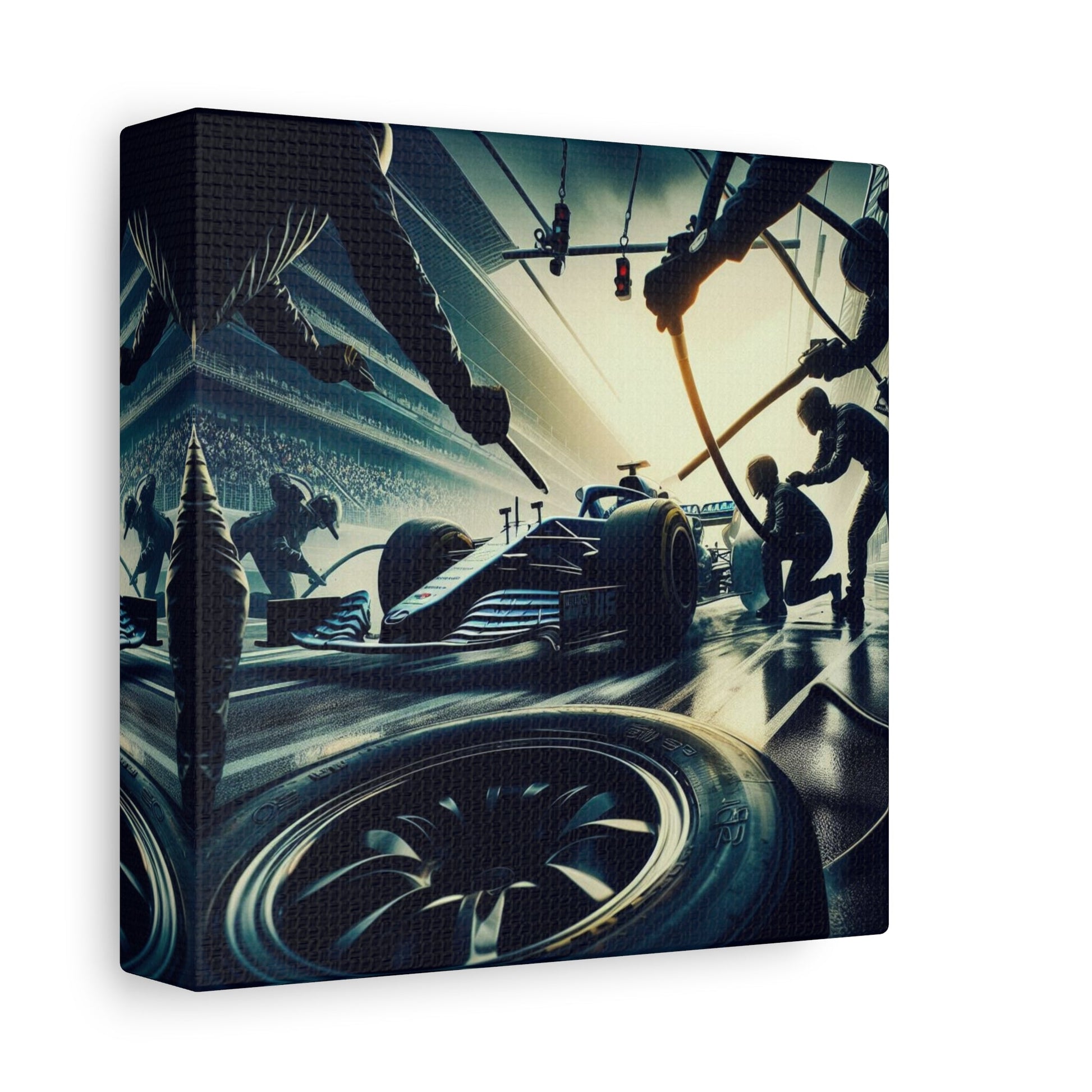 🏁 Pit Stop Precision Canvas Print – Formula 1 Teamwork Art | Motorsport Wall Decor - BTS Canvas
