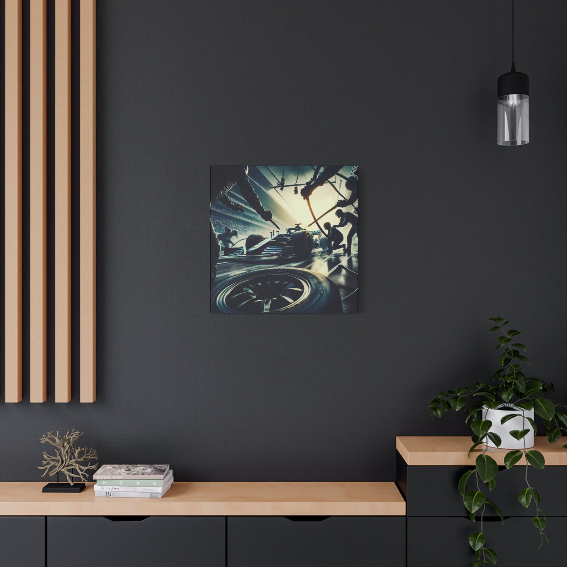 🏁 Pit Stop Precision Canvas Print – Formula 1 Teamwork Art | Motorsport Wall Decor - BTS Canvas
