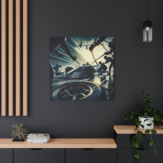 🏁 Pit Stop Precision Canvas Print – Formula 1 Teamwork Art | Motorsport Wall Decor - BTS Canvas