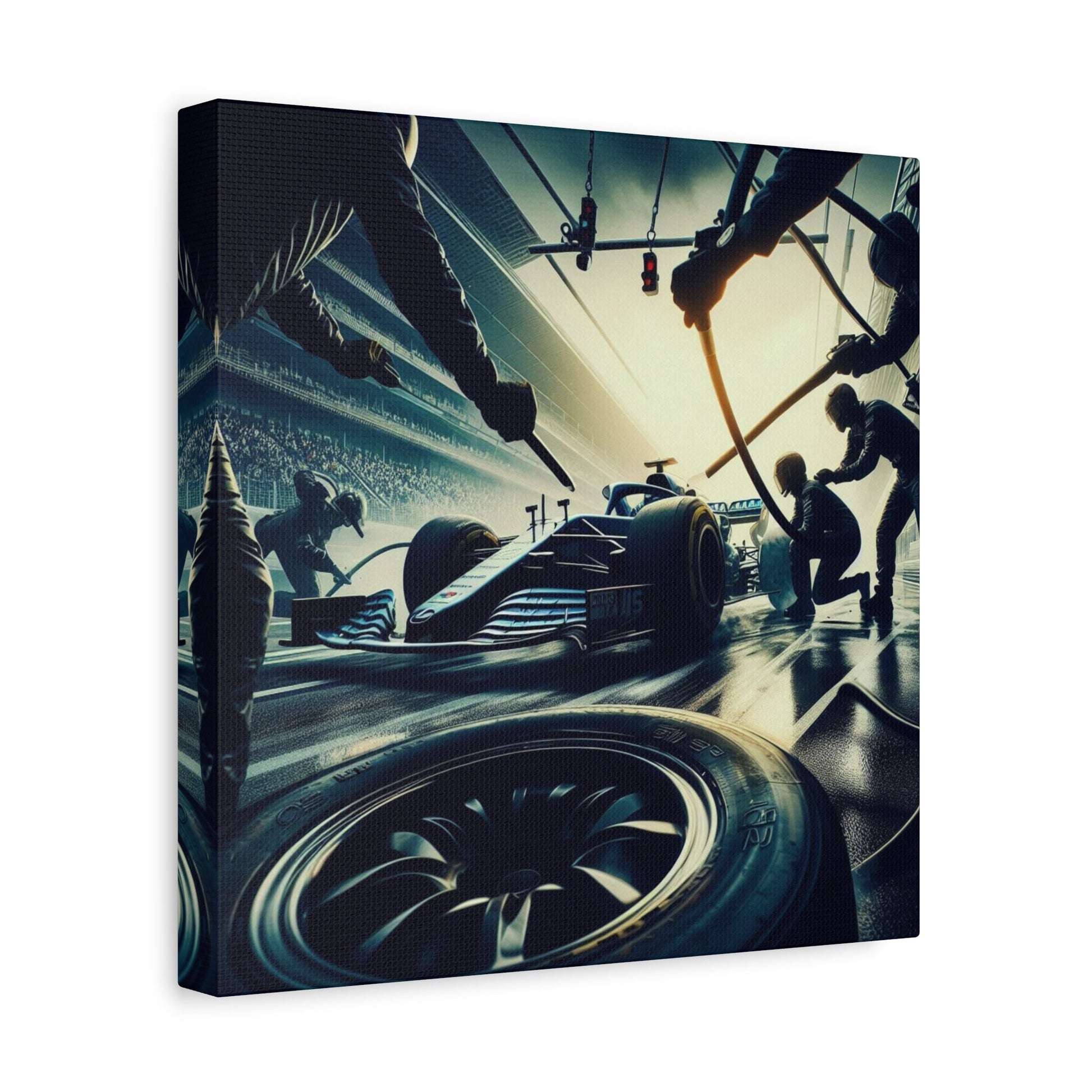 🏁 Pit Stop Precision Canvas Print – Formula 1 Teamwork Art | Motorsport Wall Decor - BTS Canvas