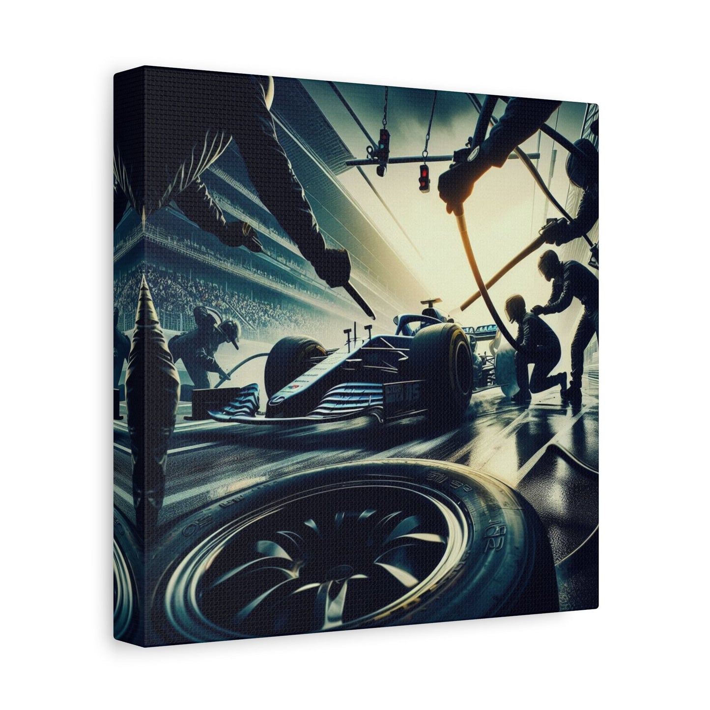 🏁 Pit Stop Precision Canvas Print – Formula 1 Teamwork Art | Motorsport Wall Decor - BTS Canvas