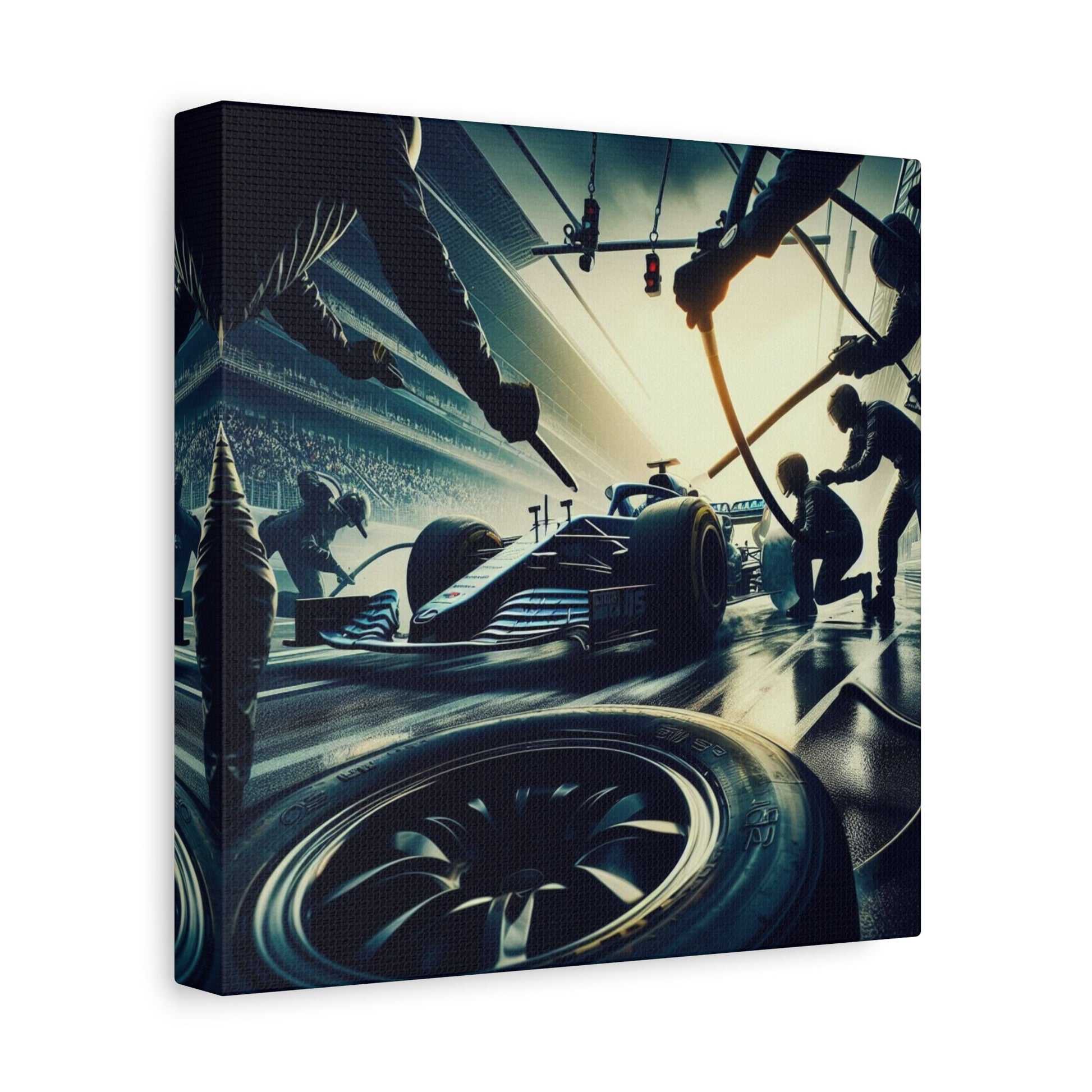 🏁 Pit Stop Precision Canvas Print – Formula 1 Teamwork Art | Motorsport Wall Decor - BTS Canvas