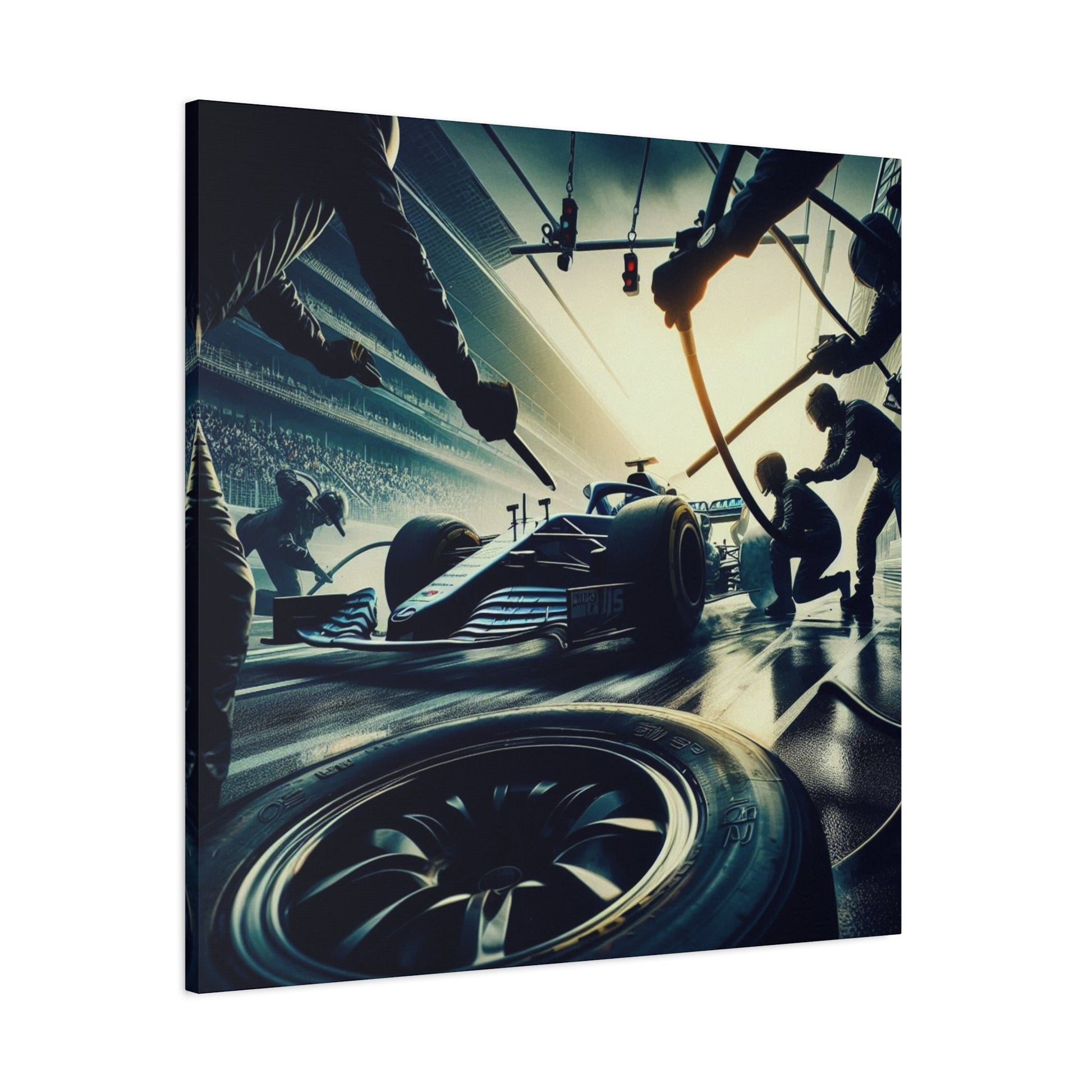 🏁 Pit Stop Precision Canvas Print – Formula 1 Teamwork Art | Motorsport Wall Decor - BTS Canvas