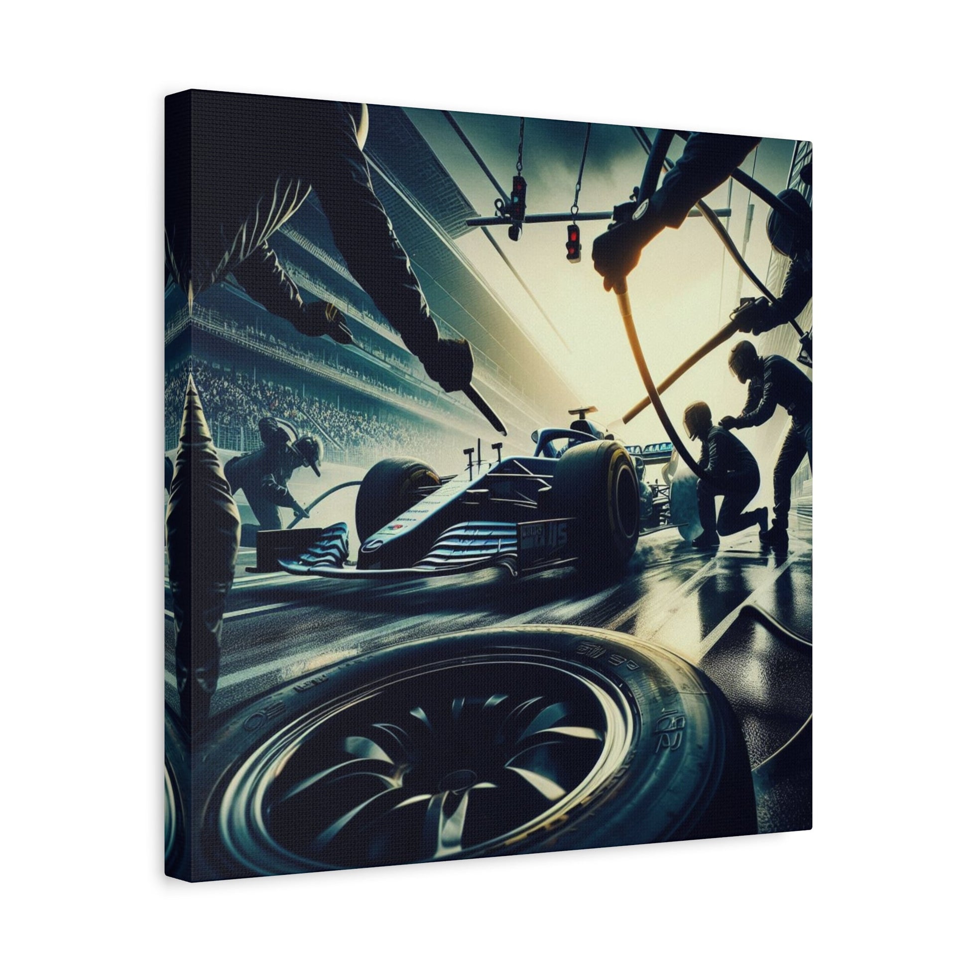 🏁 Pit Stop Precision Canvas Print – Formula 1 Teamwork Art | Motorsport Wall Decor - BTS Canvas