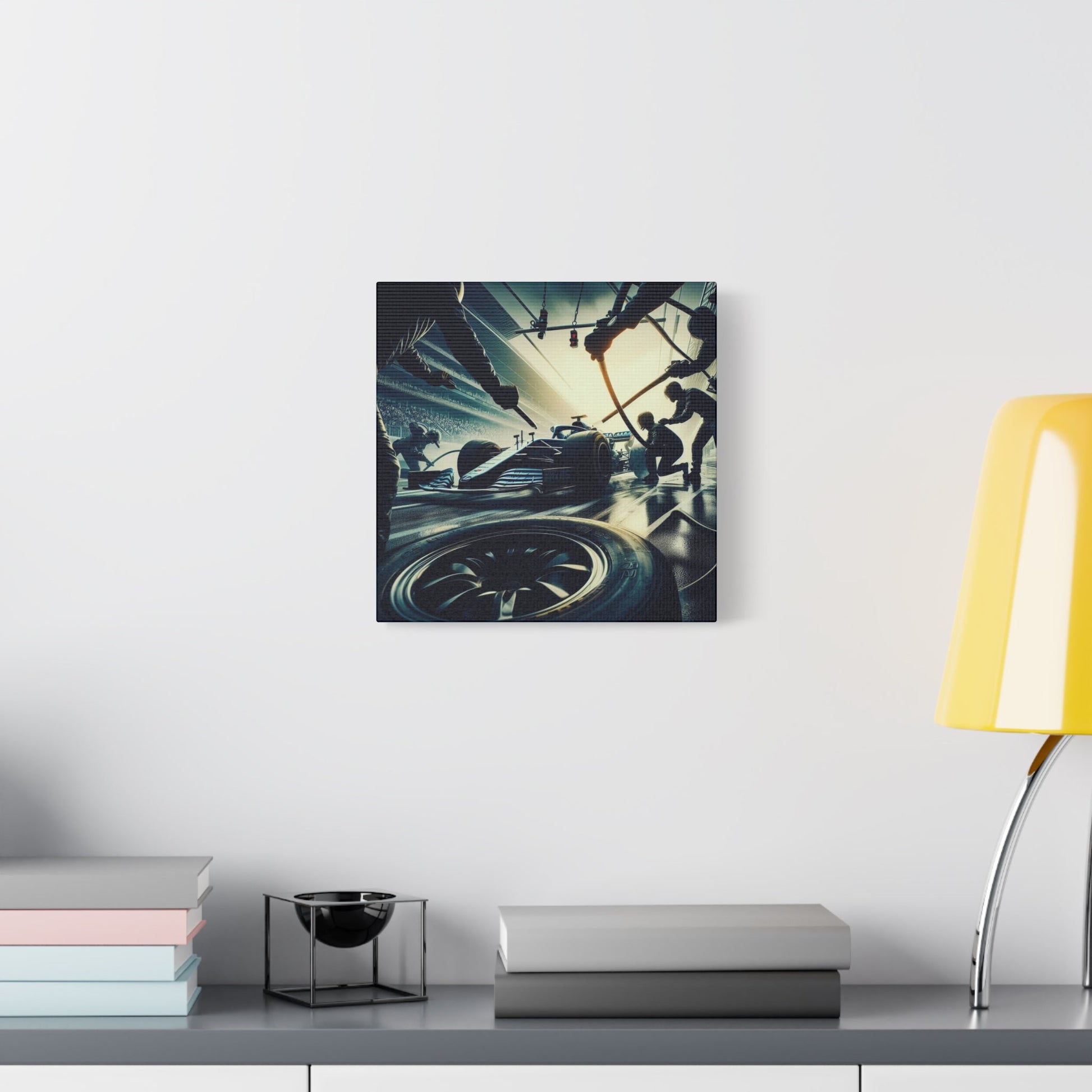 🏁 Pit Stop Precision Canvas Print – Formula 1 Teamwork Art | Motorsport Wall Decor - BTS Canvas