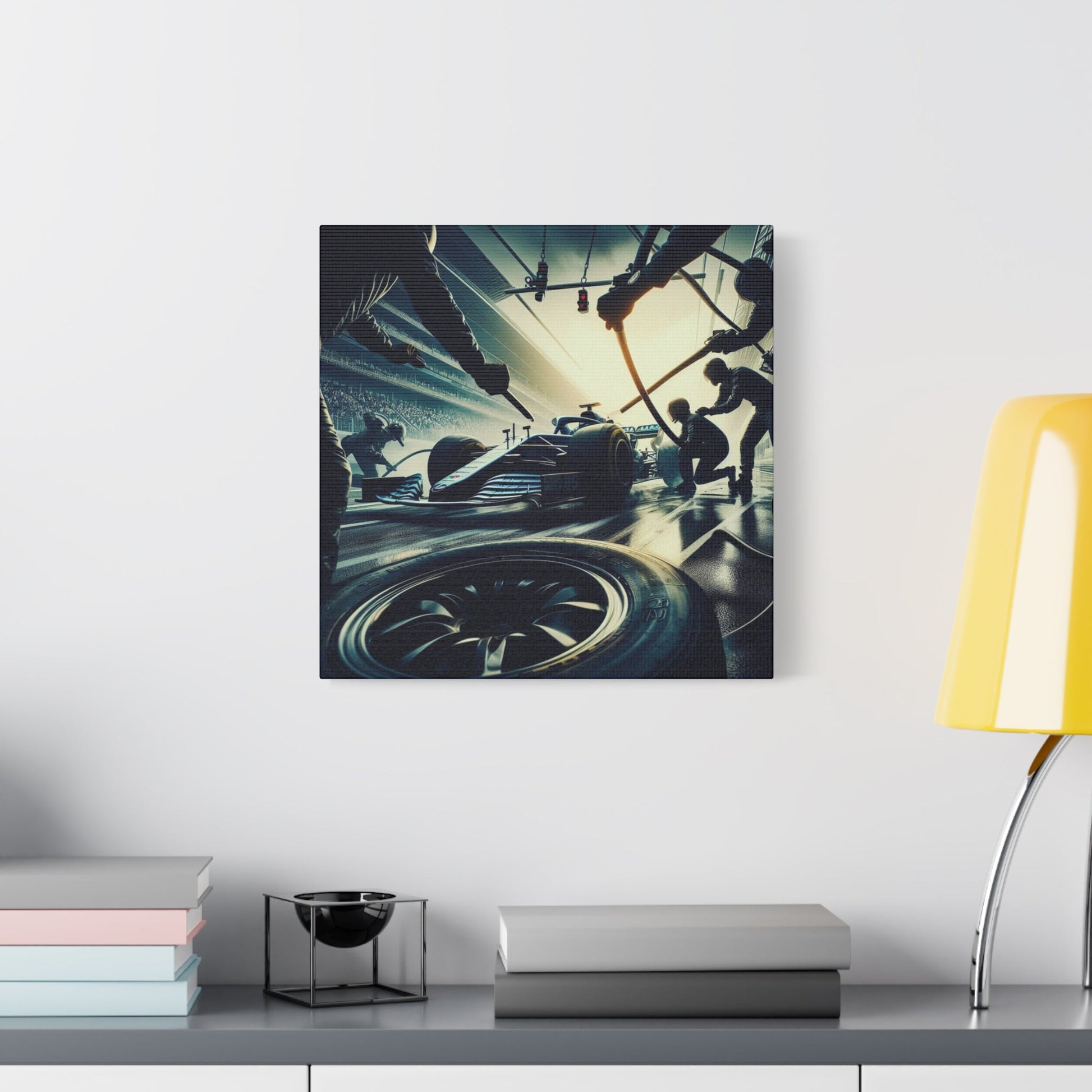 🏁 Pit Stop Precision Canvas Print – Formula 1 Teamwork Art | Motorsport Wall Decor - BTS Canvas
