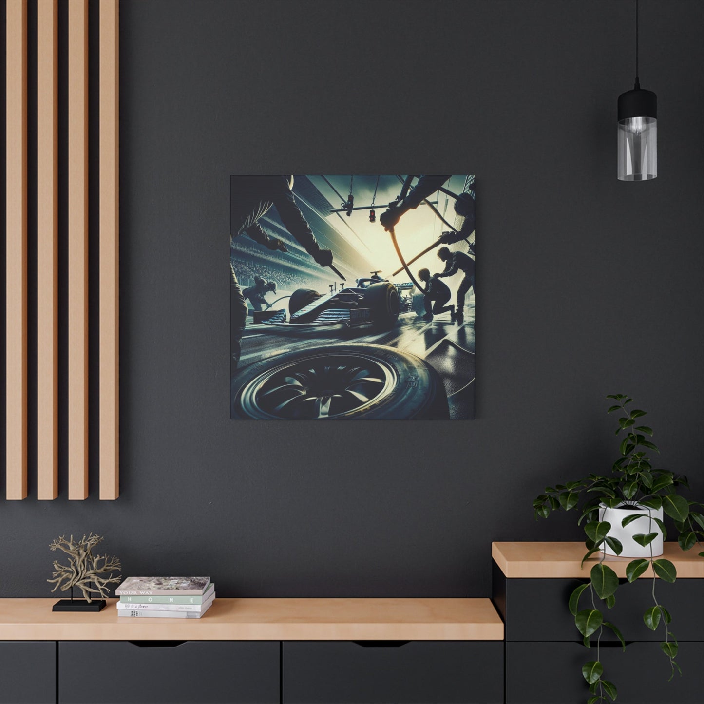 🏁 Pit Stop Precision Canvas Print – Formula 1 Teamwork Art | Motorsport Wall Decor - BTS Canvas