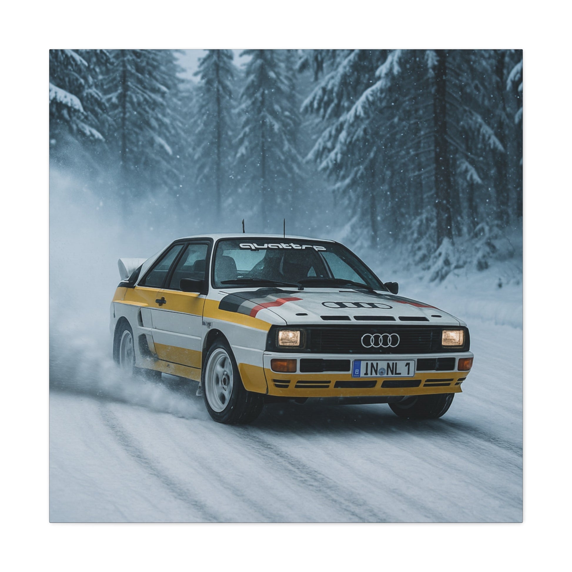 Snow Drift Legend Canvas Print – Audi Quattro S1 Rally Art | Winter Motorsport Wall Decor - BTS Canvas