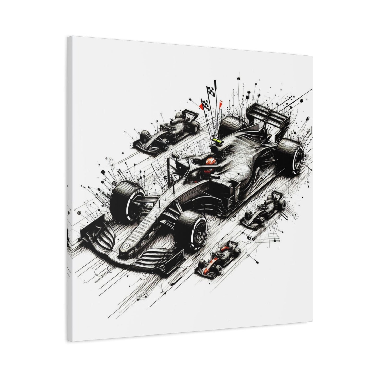 🏁 TechDrive Champions Canvas Print – Formula 1 Dynamic Art | Racing Wall Decor - BTS Canvas
