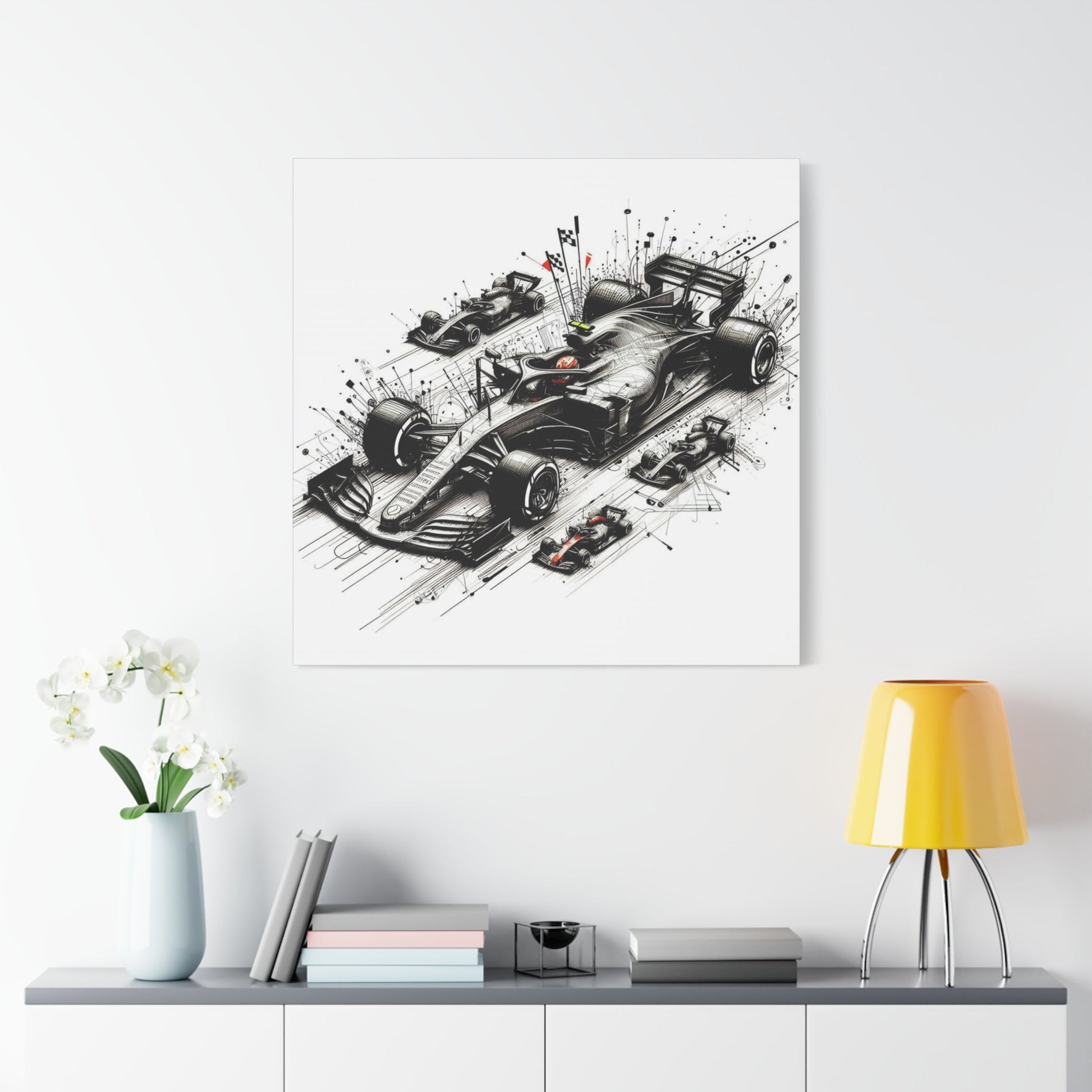 🏁 TechDrive Champions Canvas Print – Formula 1 Dynamic Art | Racing Wall Decor - BTS Canvas