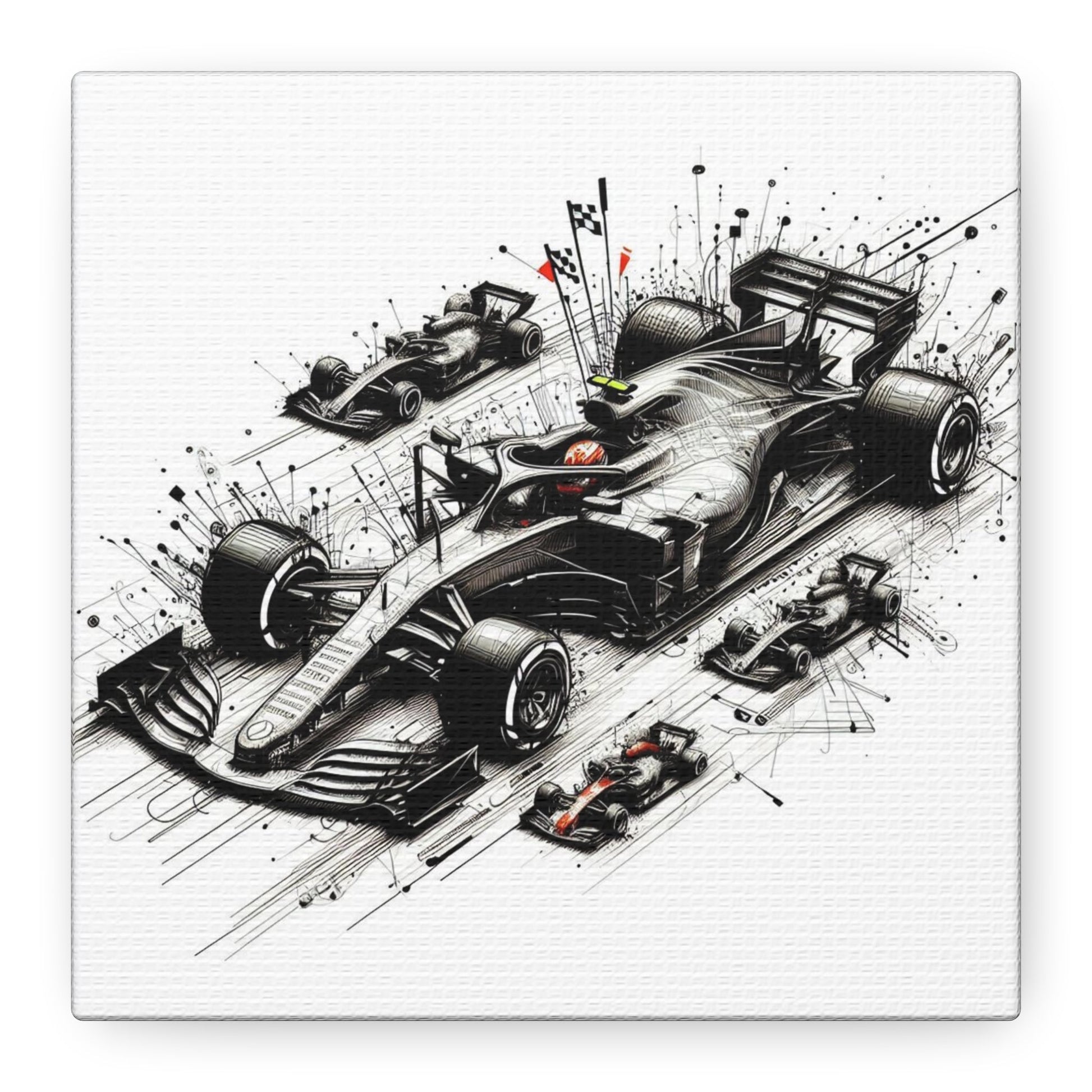 🏁 TechDrive Champions Canvas Print – Formula 1 Dynamic Art | Racing Wall Decor - BTS Canvas
