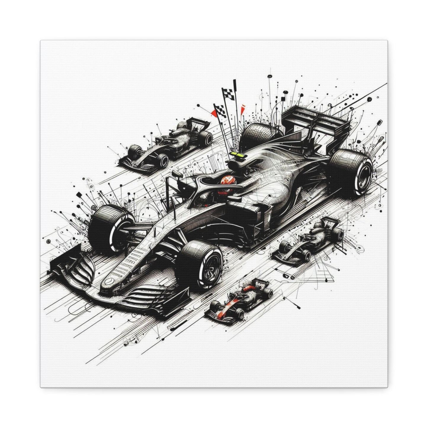 🏁 TechDrive Champions Canvas Print – Formula 1 Dynamic Art | Racing Wall Decor - BTS Canvas