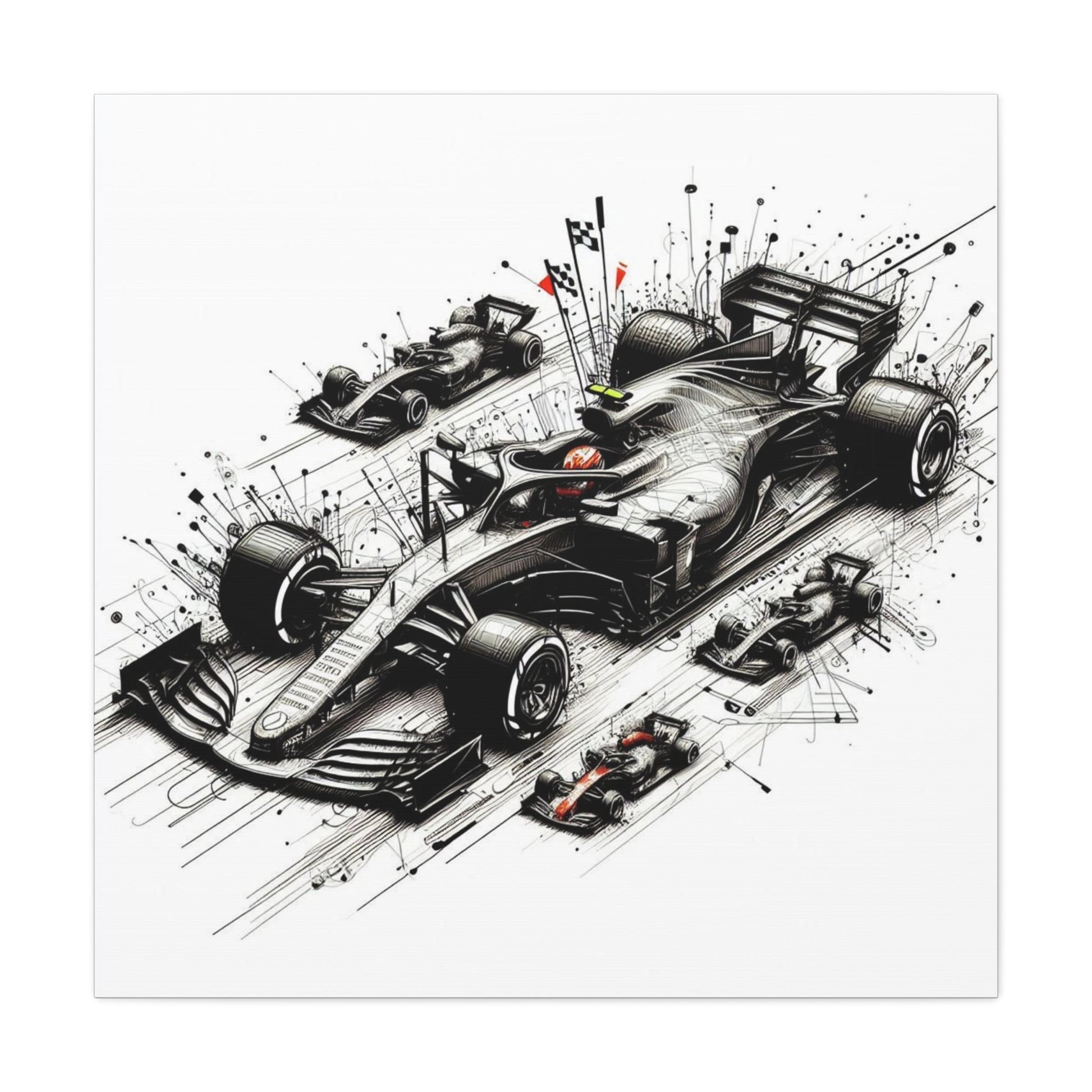 🏁 TechDrive Champions Canvas Print – Formula 1 Dynamic Art | Racing Wall Decor - BTS Canvas