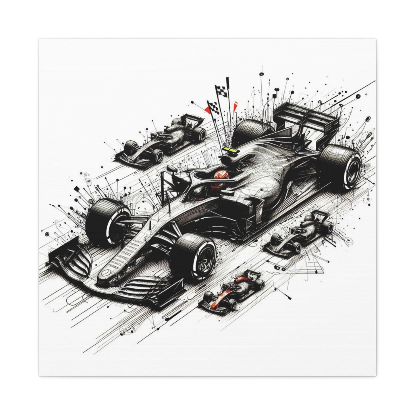 🏁 TechDrive Champions Canvas Print – Formula 1 Dynamic Art | Racing Wall Decor - BTS Canvas