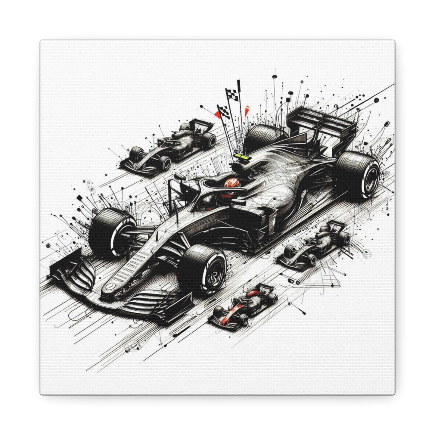 🏁 TechDrive Champions Canvas Print – Formula 1 Dynamic Art | Racing Wall Decor - BTS Canvas