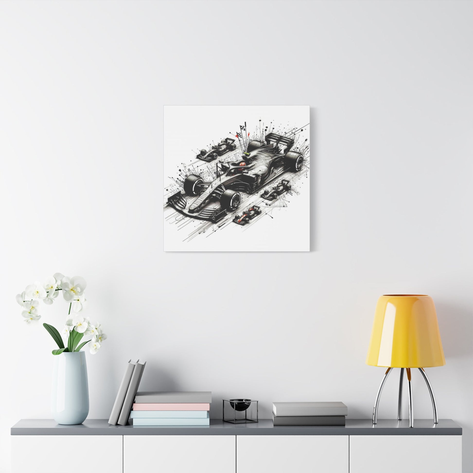 🏁 TechDrive Champions Canvas Print – Formula 1 Dynamic Art | Racing Wall Decor - BTS Canvas