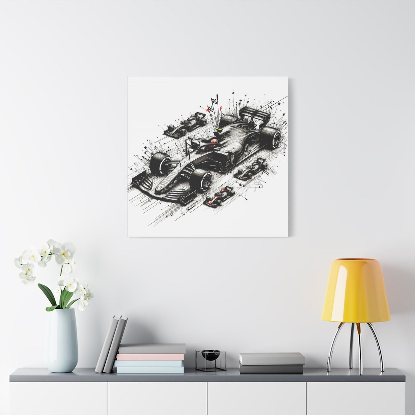 🏁 TechDrive Champions Canvas Print – Formula 1 Dynamic Art | Racing Wall Decor - BTS Canvas