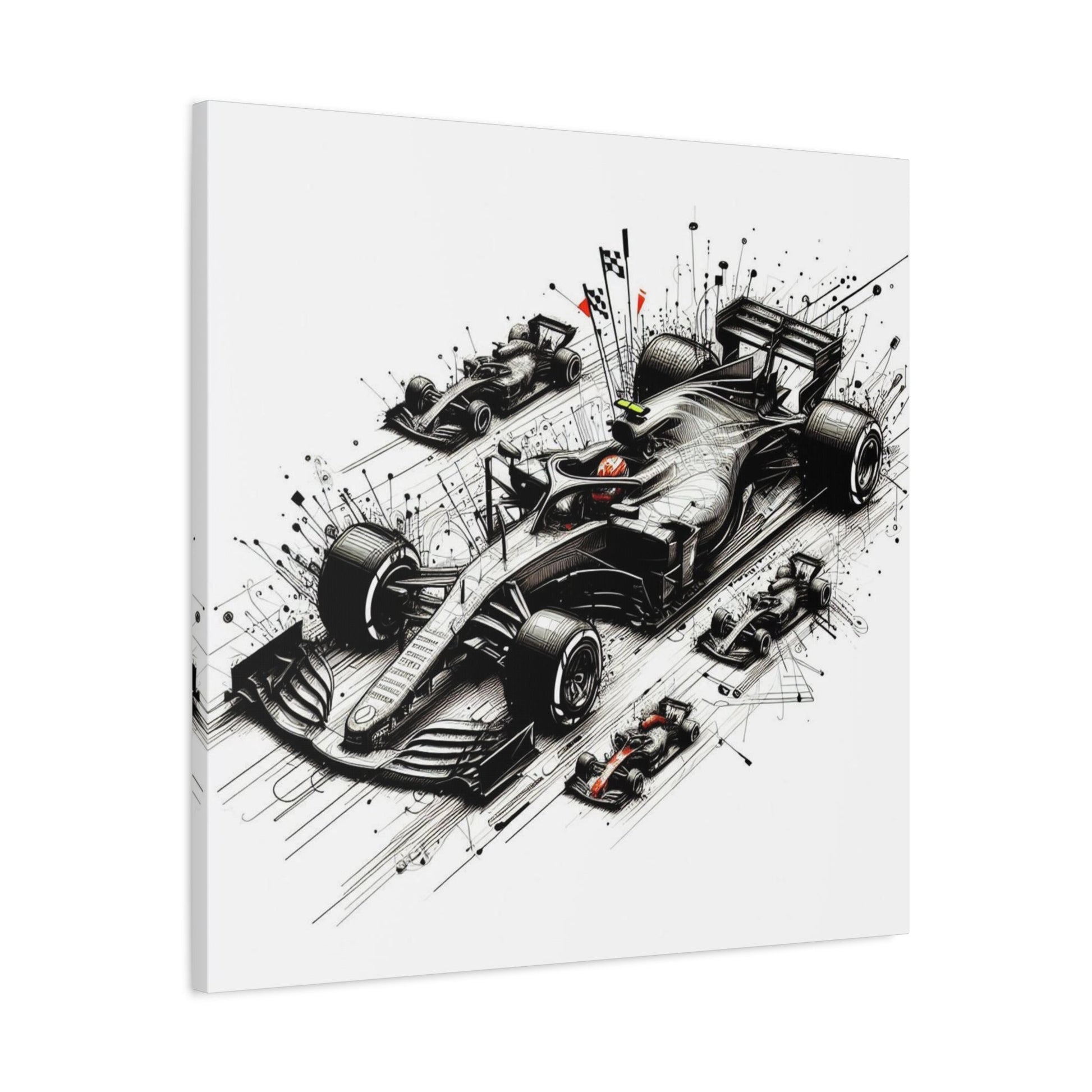🏁 TechDrive Champions Canvas Print – Formula 1 Dynamic Art | Racing Wall Decor - BTS Canvas