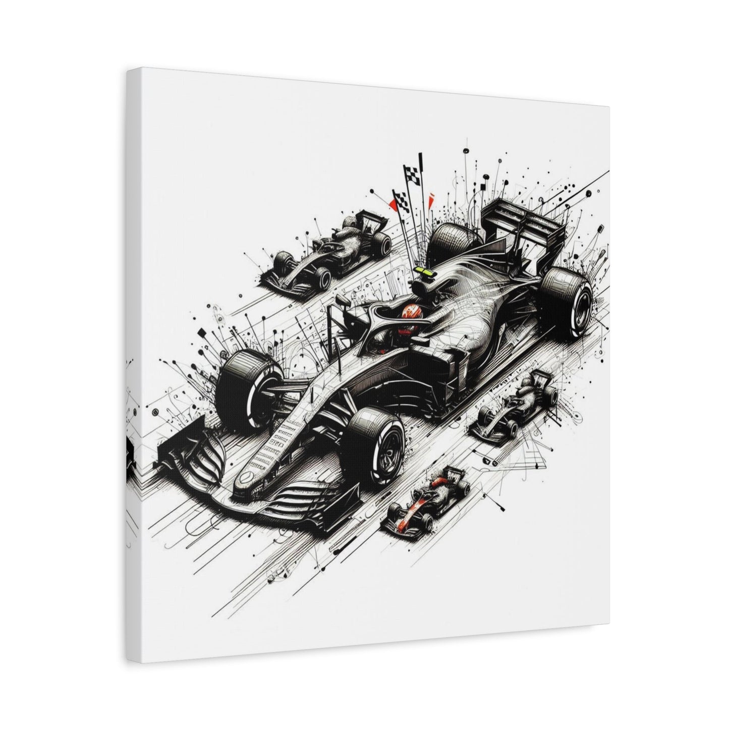 🏁 TechDrive Champions Canvas Print – Formula 1 Dynamic Art | Racing Wall Decor - BTS Canvas