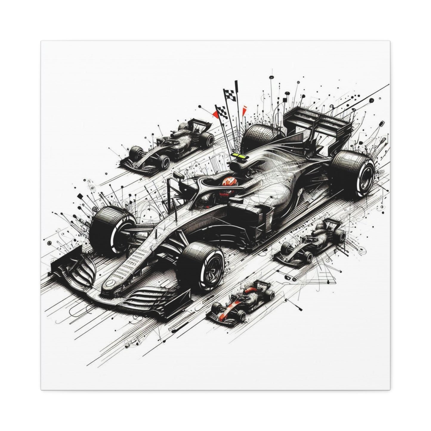 🏁 TechDrive Champions Canvas Print – Formula 1 Dynamic Art | Racing Wall Decor - BTS Canvas