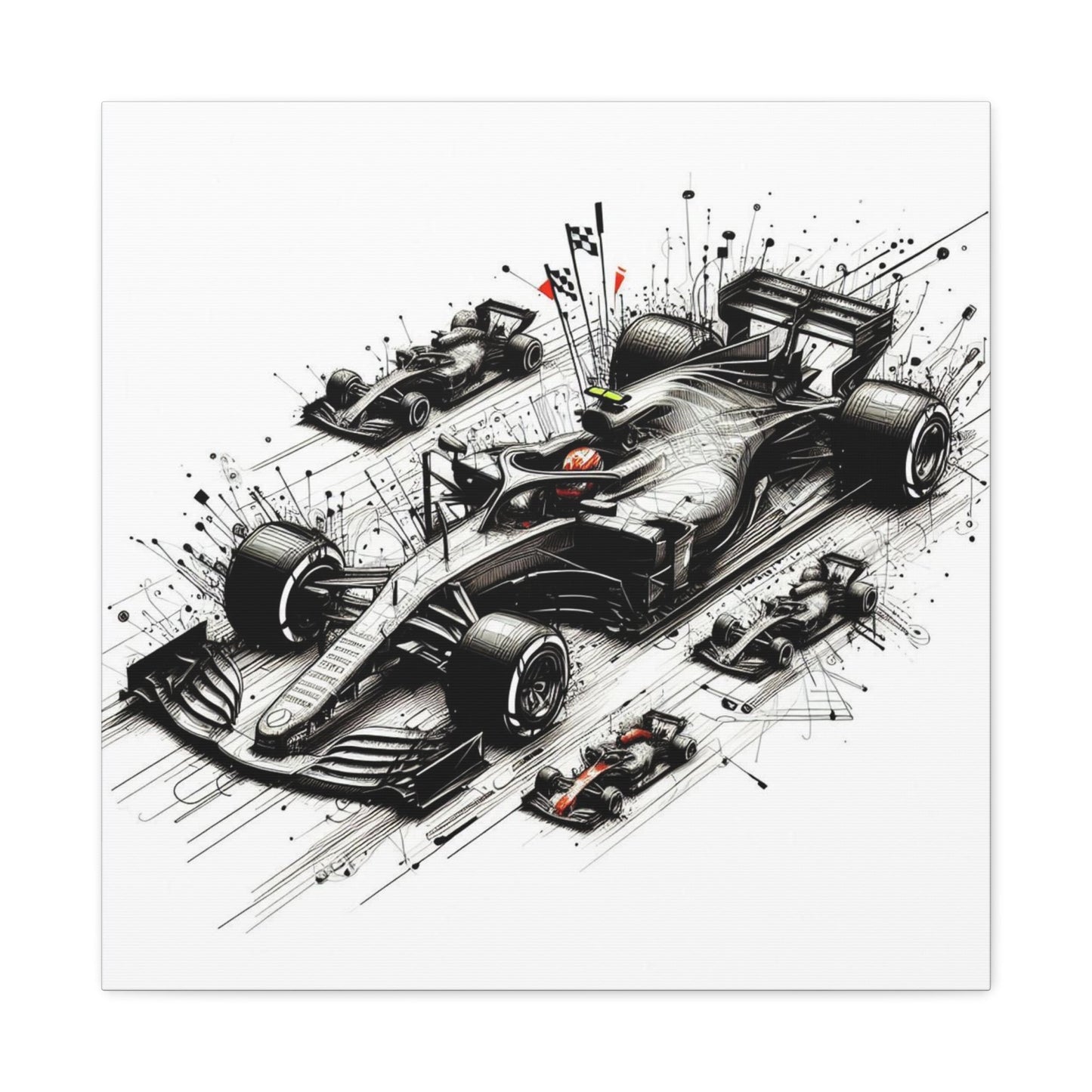 🏁 TechDrive Champions Canvas Print – Formula 1 Dynamic Art | Racing Wall Decor - BTS Canvas