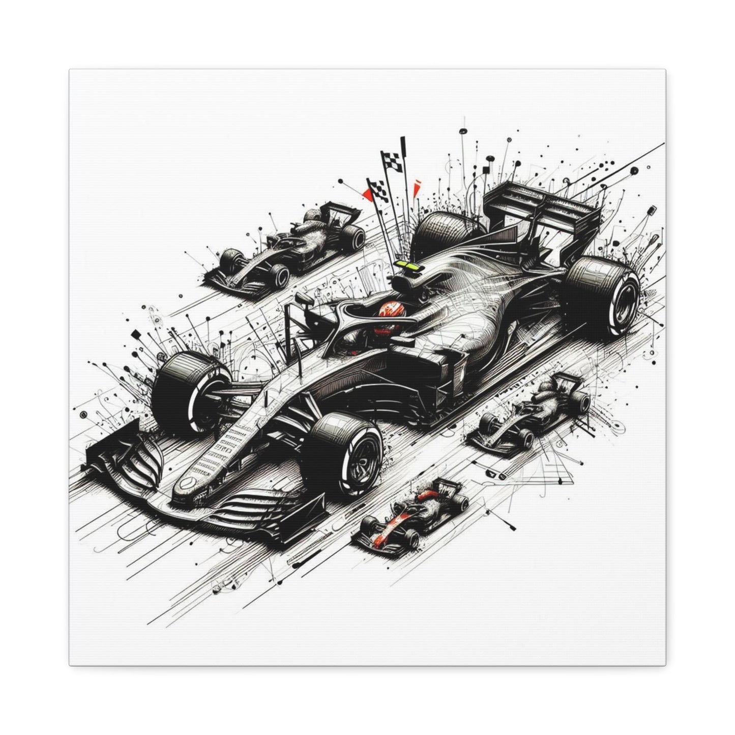 🏁 TechDrive Champions Canvas Print – Formula 1 Dynamic Art | Racing Wall Decor - BTS Canvas