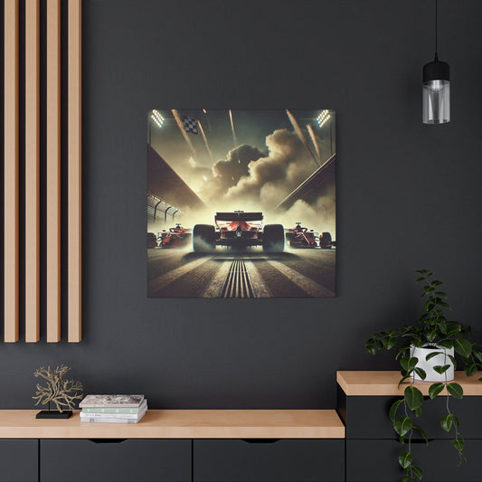 🏁 Thunder Grid Canvas Print – Explosive Formula 1 Start Art | Racing Wall Decor - BTS Canvas
