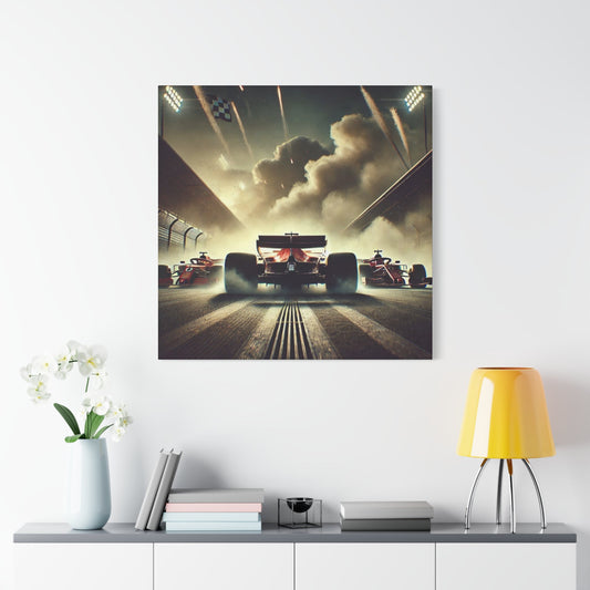 🏁 Thunder Grid Canvas Print – Explosive Formula 1 Start Art | Racing Wall Decor - BTS Canvas