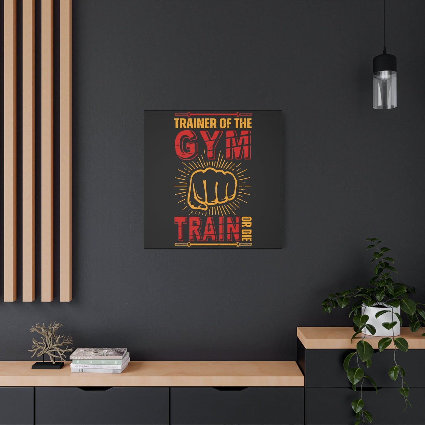 "Trainer of the Gym – Train or Die" Motivational Fitness Canvas Wall Art - BTS Canvas