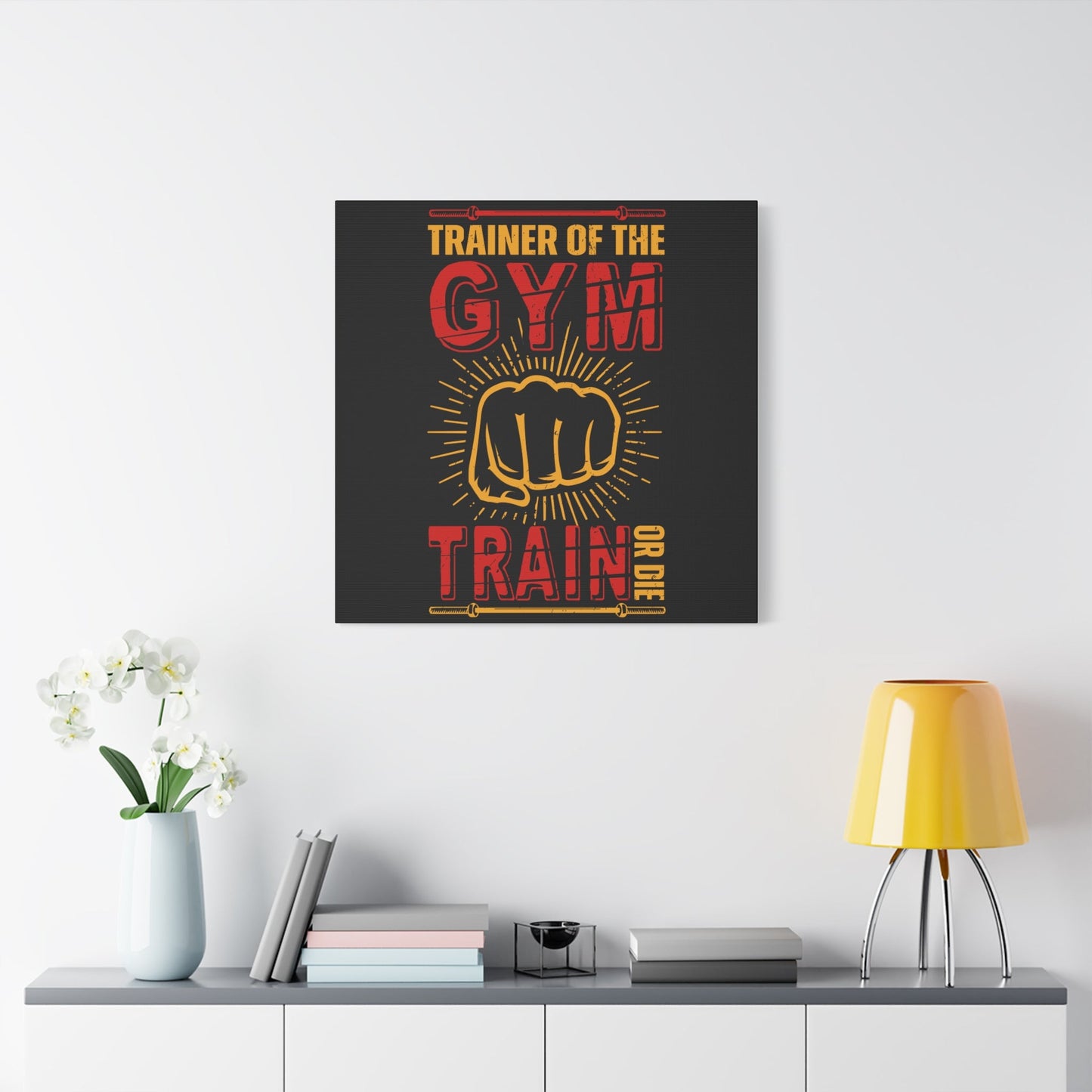 "Trainer of the Gym – Train or Die" Motivational Fitness Canvas Wall Art - BTS Canvas
