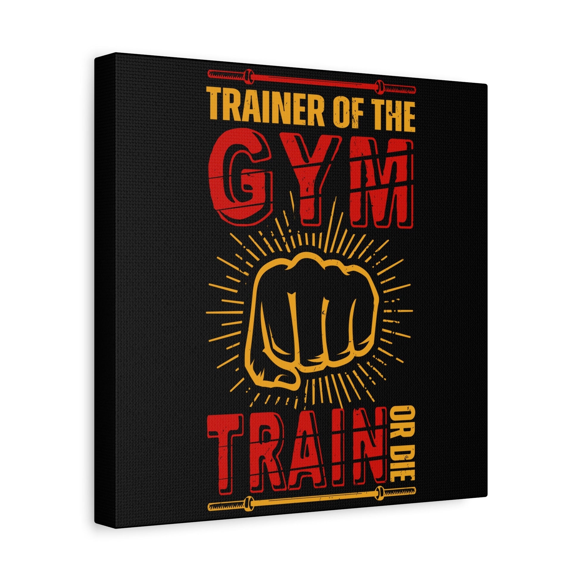 "Trainer of the Gym – Train or Die" Motivational Fitness Canvas Wall Art - BTS Canvas