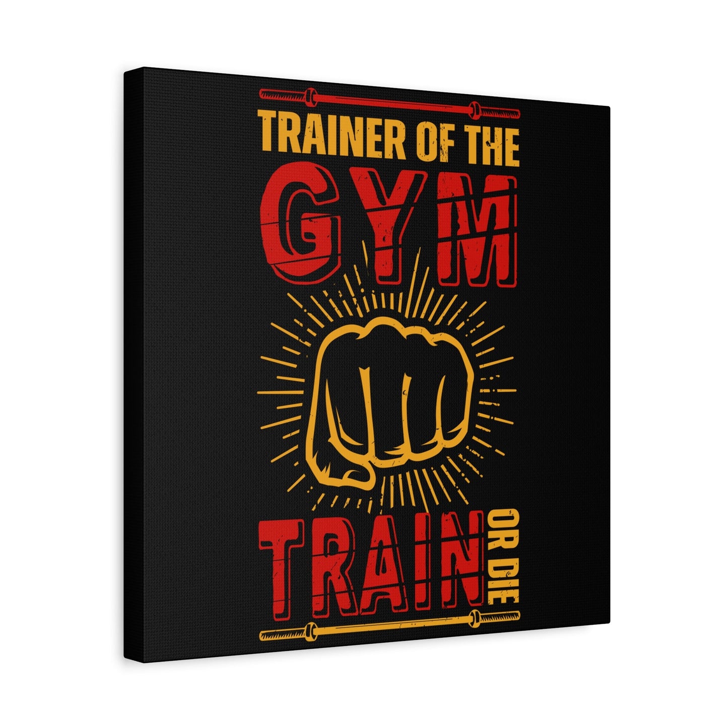 "Trainer of the Gym – Train or Die" Motivational Fitness Canvas Wall Art - BTS Canvas