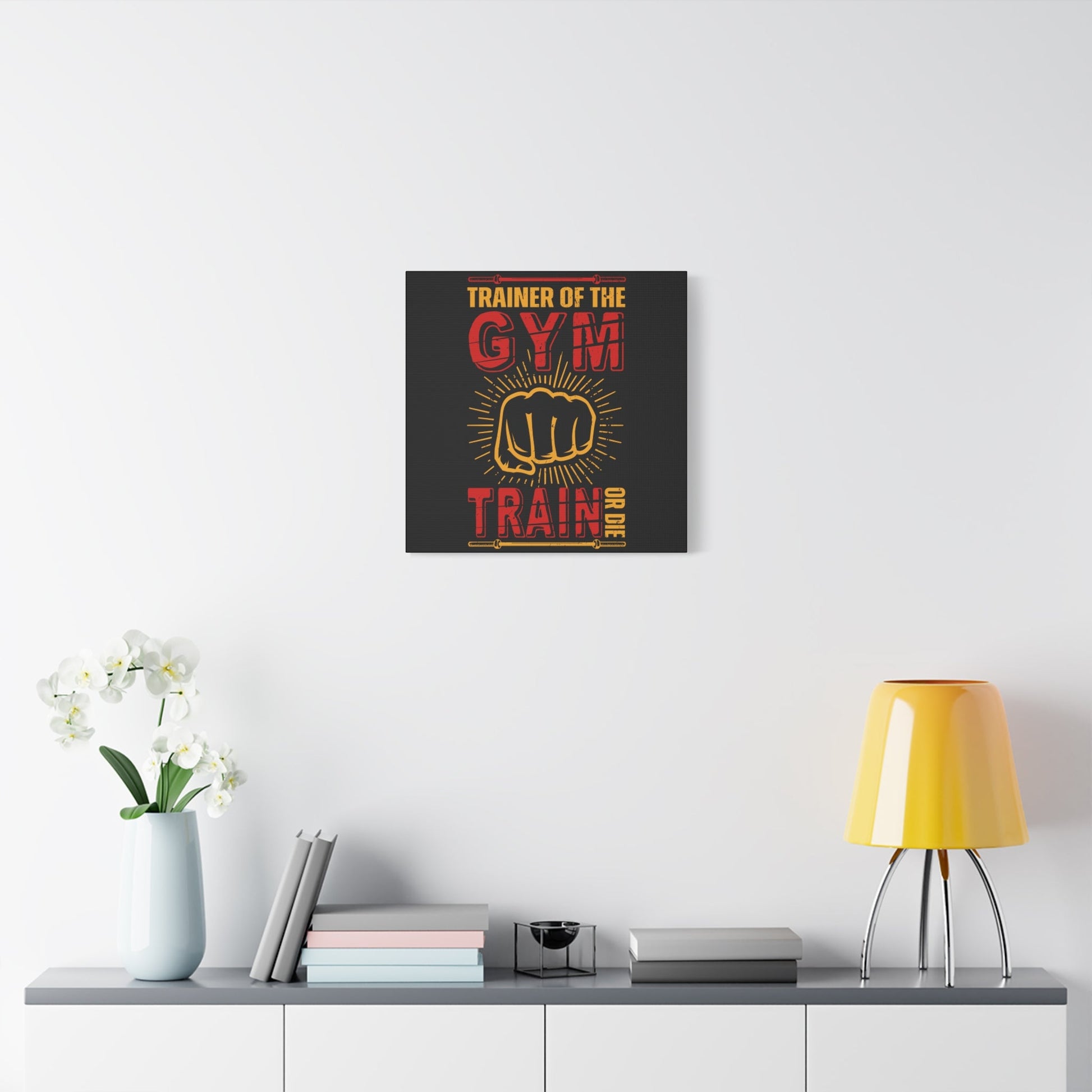 "Trainer of the Gym – Train or Die" Motivational Fitness Canvas Wall Art - BTS Canvas