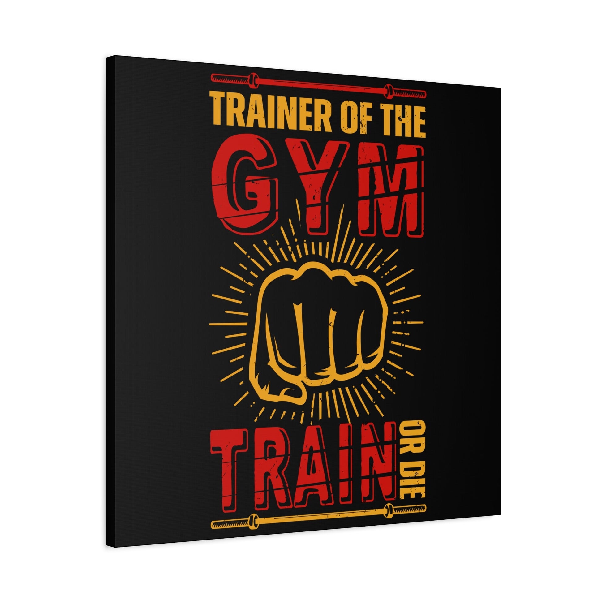 "Trainer of the Gym – Train or Die" Motivational Fitness Canvas Wall Art - BTS Canvas