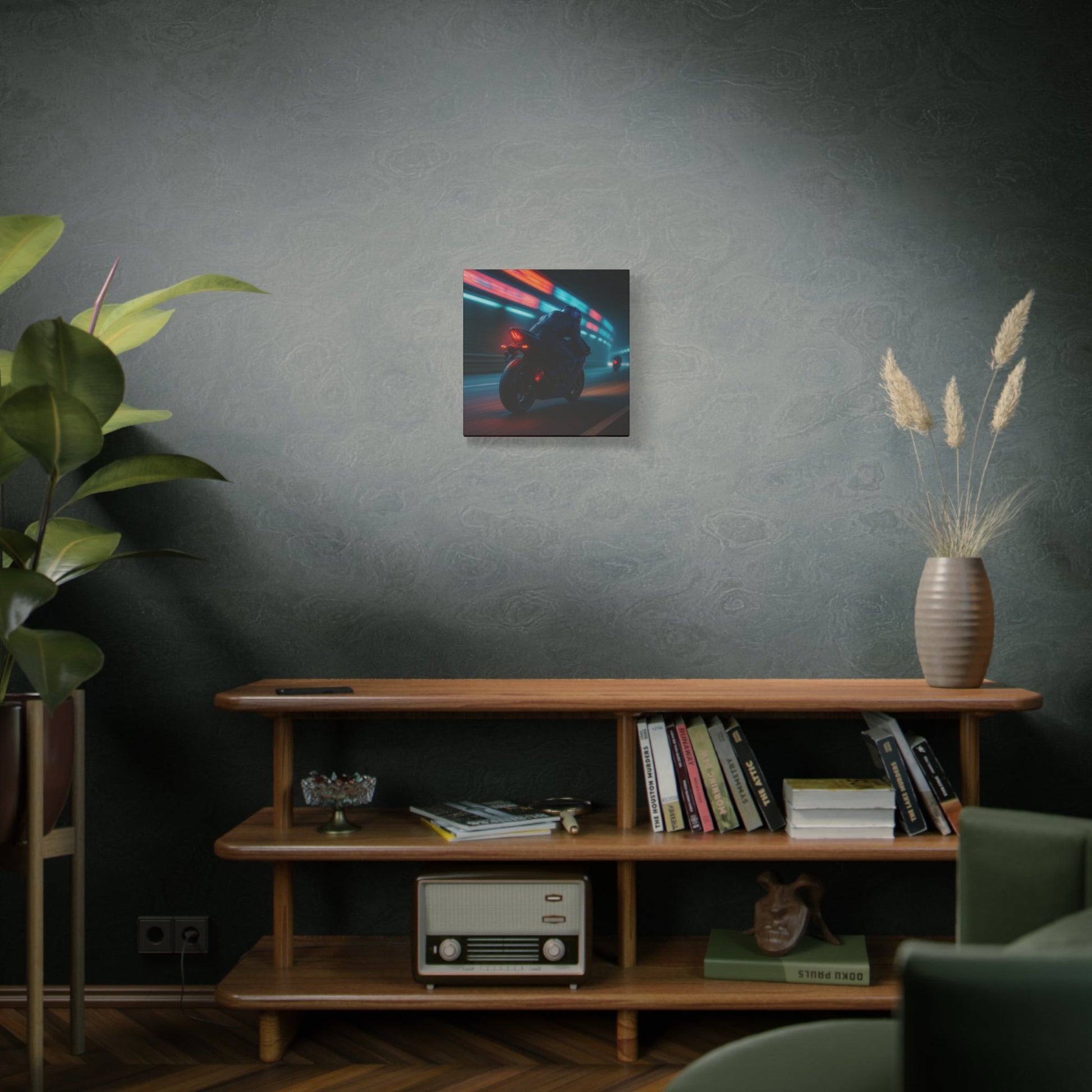 🌌 Tunnel Rush – Urban Speed Motorcycle Canvas Print | Velocity, Lights & City Pulse - BTS Canvas