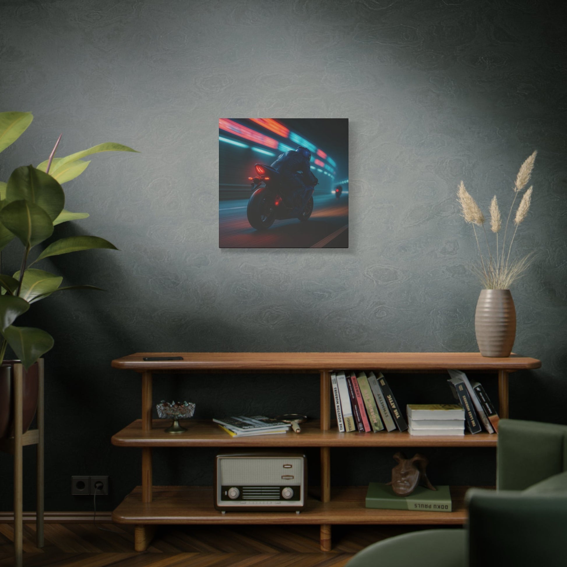 🌌 Tunnel Rush – Urban Speed Motorcycle Canvas Print | Velocity, Lights & City Pulse - BTS Canvas