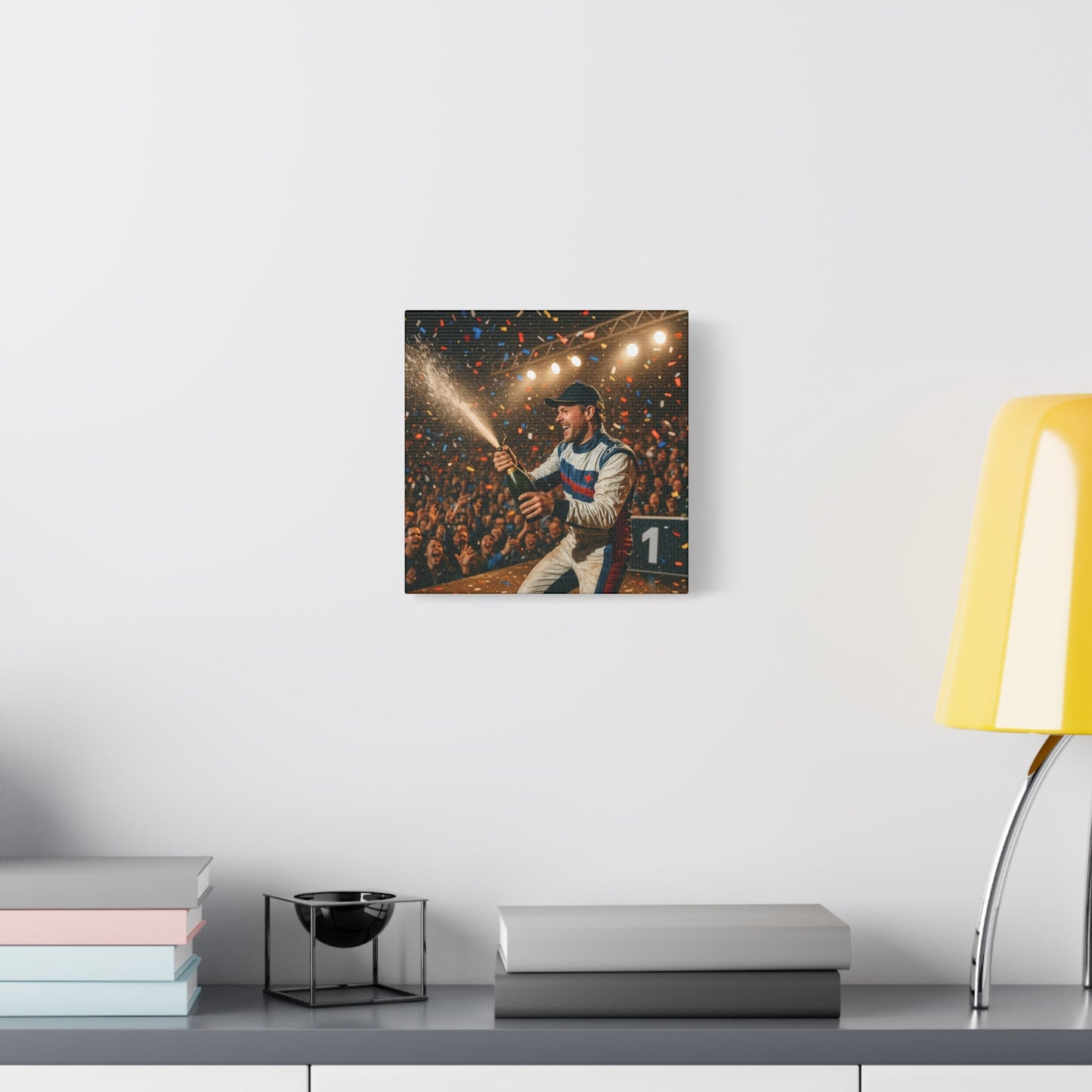 Victory Celebration Canvas Print – Motorsport Champion Podium Art | Racing Glory Wall Decor - BTS Canvas