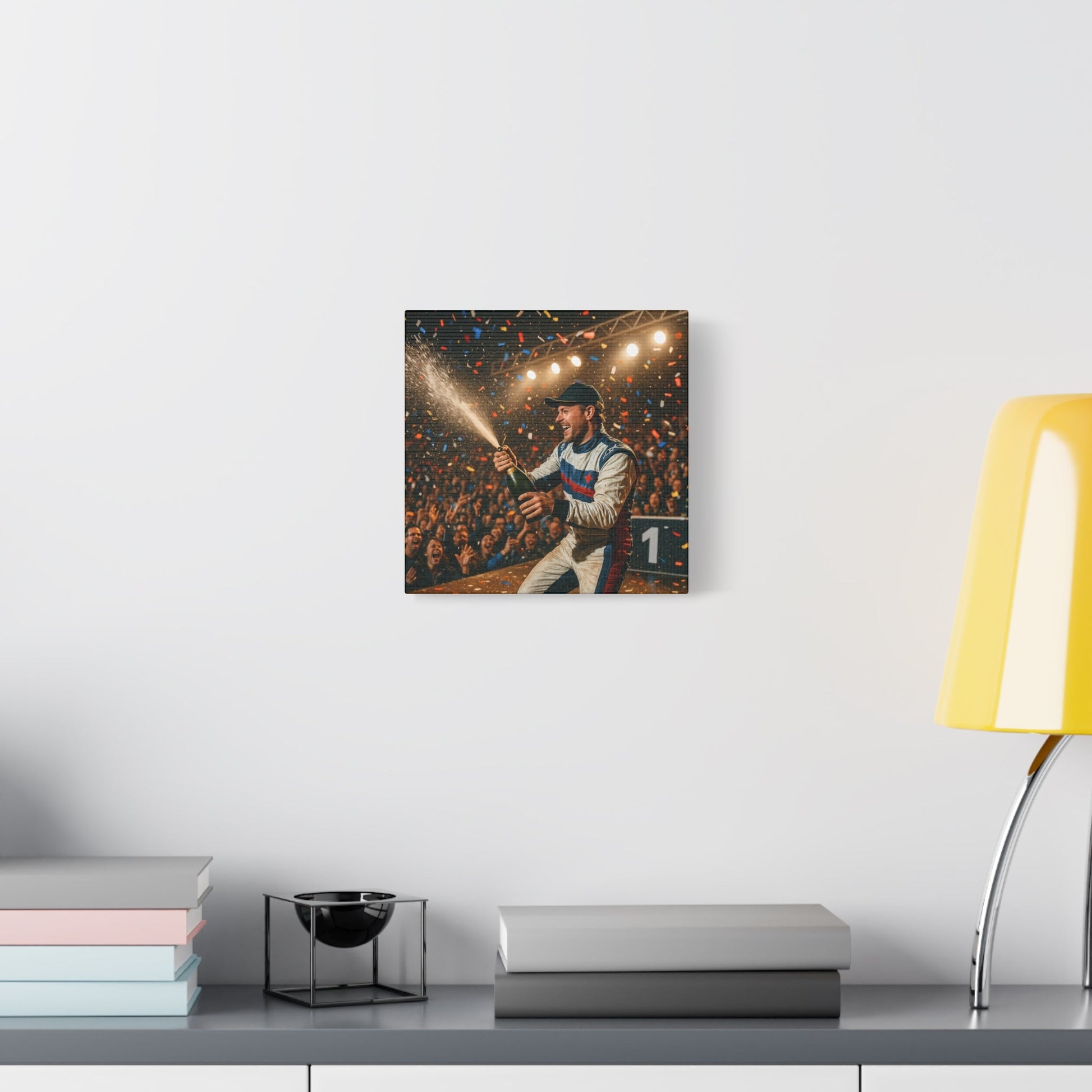 Victory Celebration Canvas Print – Motorsport Champion Podium Art | Racing Glory Wall Decor - BTS Canvas