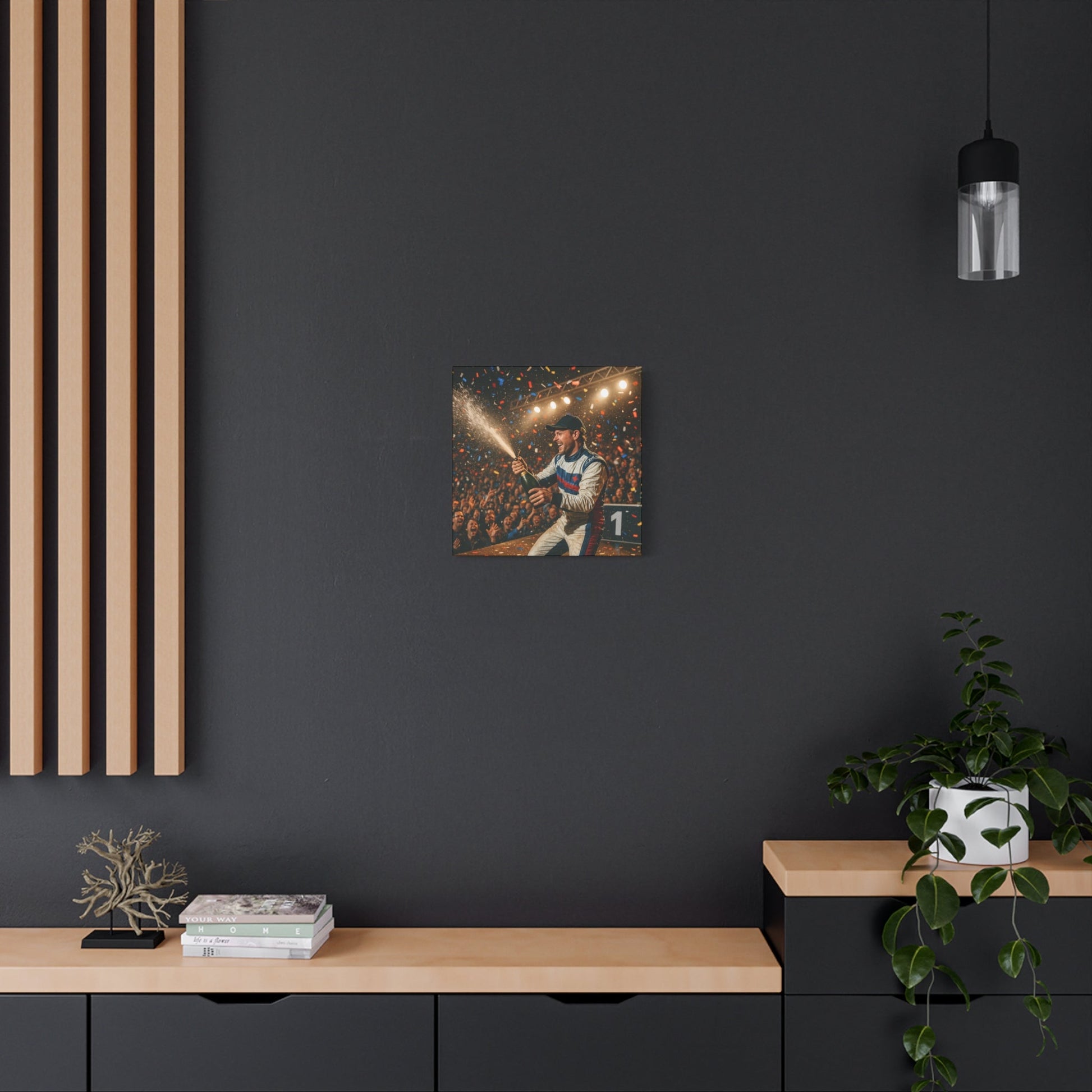 Victory Celebration Canvas Print – Motorsport Champion Podium Art | Racing Glory Wall Decor - BTS Canvas